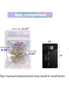 100 Bolsas Holográficas Reutilizables 3x4" Motomy para Alimentos 2