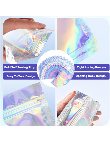 100 Bolsas Holográficas Reutilizables 3x4" Motomy para Alimentos 100 Bolsas Holográficas Reutilizables 3x4" Motomy para Alimentos