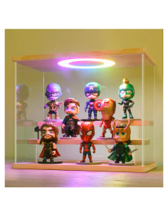 Caja de Exhibición Acrílica LANSCOERY 3 Niveles con Luz LED 30x16x24cm