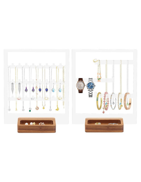 Organizador de Joyería BEAHOT 2 Piezas Acrílico y Madera