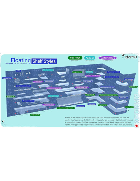 Estante Flotante Acrílico Xform3 101.6 cm Personalizable