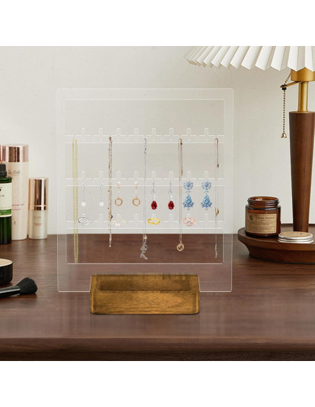 Organizador de Joyería BEAHOT 2 Piezas Acrílico y Madera