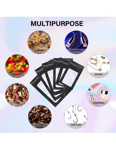 100 Bolsas Reutilizables Holográficas Piadis 10x15 cm