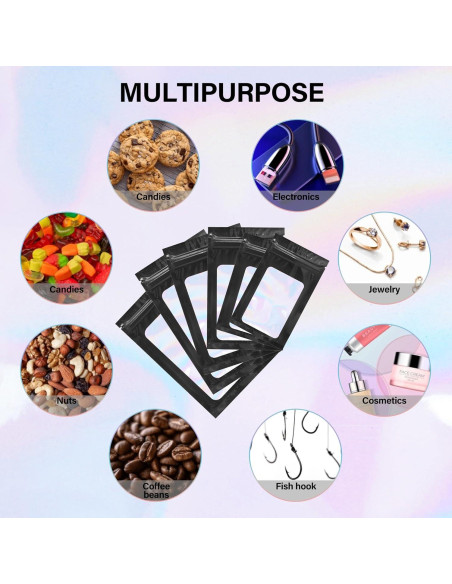 100 Bolsas Reutilizables Holográficas Piadis 10x15 cm