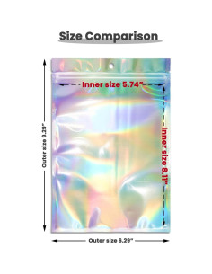 Bolsas Mylar Holográficas Reutilizables 50pcs 15x22 cm Sbusisup 2