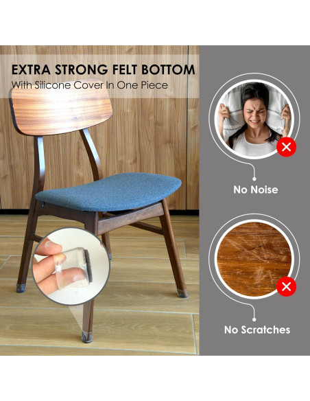 24 Protectores de Suelo de Silicona Xwhare Antideslizantes