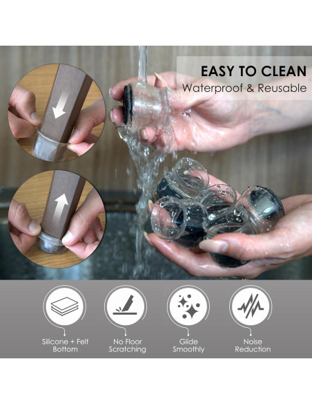 24 Protectores de Suelo de Silicona Xwhare Antideslizantes