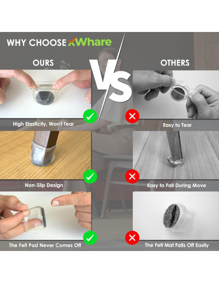 24 Protectores de Suelo de Silicona Xwhare Antideslizantes