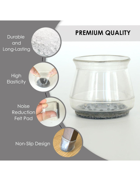 24 Protectores de Suelo de Silicona Xwhare Antideslizantes