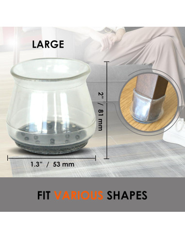 24 Protectores de Suelo de Silicona Xwhare Antideslizantes