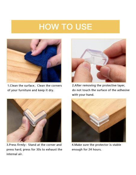 24 Protectores de Esquinas AIXMEET Silicona Transparente