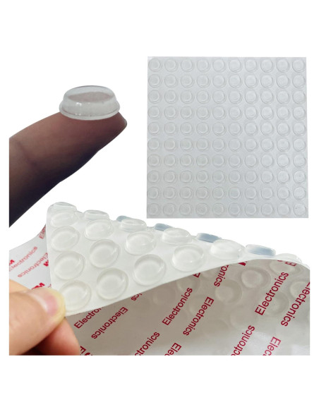 100 Topes de Puerta de Silicona Autoadhesivos Monochef 12.7mm