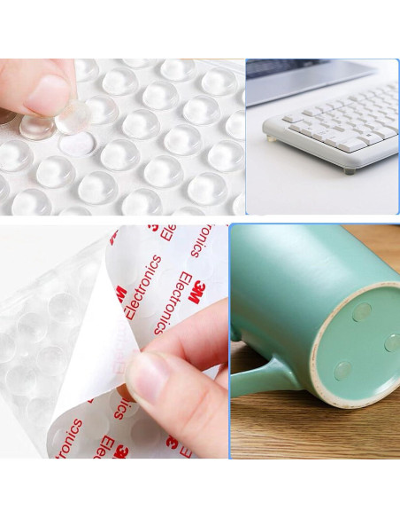 100 Topes de Puerta de Silicona Autoadhesivos Monochef 12.7mm