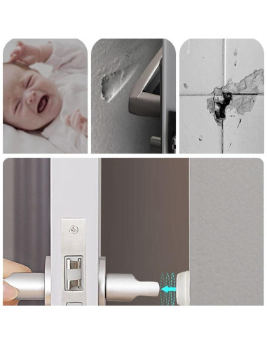 100 Topes de Puerta de Silicona Autoadhesivos Monochef 12.7mm