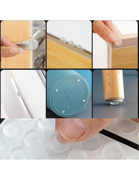 100 Topes de Puerta de Silicona Autoadhesivos Monochef 12.7mm