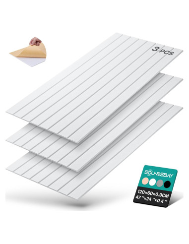 Paneles Aislantes Acústicos Autoadhesivos Soundsbay 3 Pzas 120x60cm