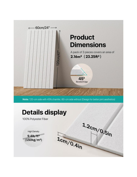 Paneles Aislantes Acústicos Autoadhesivos Soundsbay 3 Pzas 120x60cm