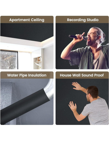 Espuma Acústica Aislamiento Sonoro Kaqiluo 2 Rollos 1.08 m
