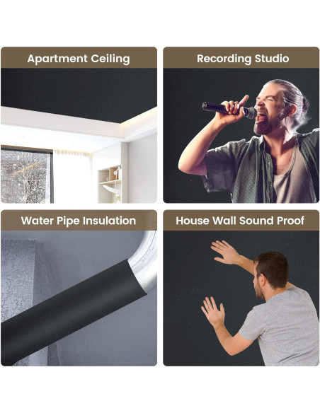 Espuma Acústica Aislamiento Sonoro Kaqiluo 2 Rollos 1.08 m