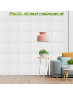 18 Paneles Acústicos Autoadhesivos LOPYXBR Blancos 30x30 cm 2