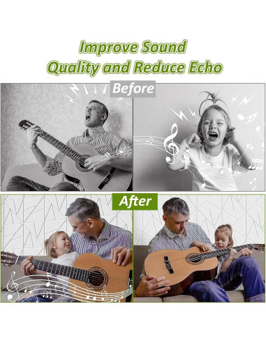 18 Paneles Acústicos Autoadhesivos LOPYXBR Blancos 30x30 cm