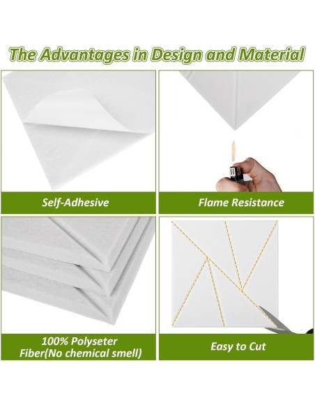 18 Paneles Acústicos Autoadhesivos LOPYXBR Blancos 30x30 cm