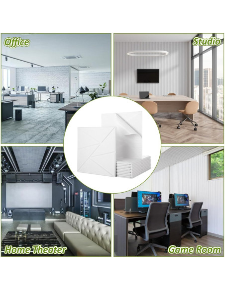 18 Paneles Acústicos Autoadhesivos LOPYXBR Blancos 30x30 cm