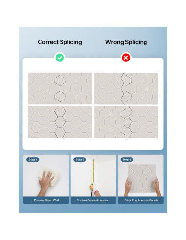 Paneles Acústicos Kuchoow 12 Piezas 30.48x30.48cm Beige