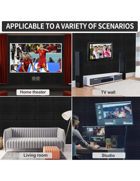 Paneles Acústicos HIJIRH 16 Pcs 30.48x30.48 cm Negro