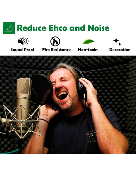 Paquete de 12 Paneles de Espuma Acústica Autoadhesiva WVOVW