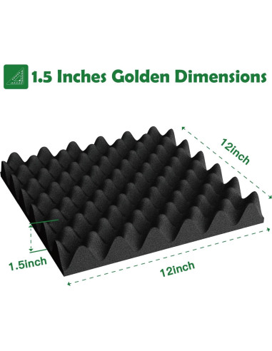 Paquete de 12 Paneles de Espuma Acústica Autoadhesiva WVOVW