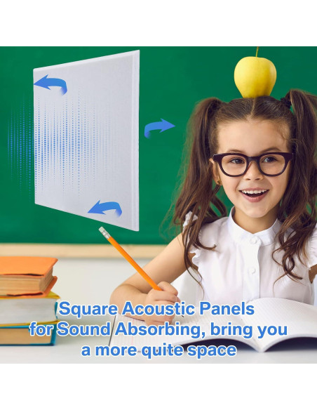 60 Paneles Acústicos Autoadhesivos Geosar 30x30 cm Blanco