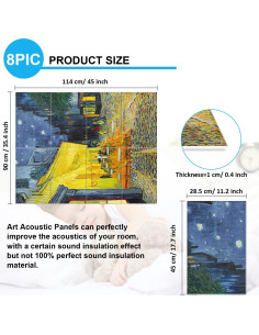 Paneles Acústicos JBER 8 Piezas 114.3x91.4cm Terraza del Café 2