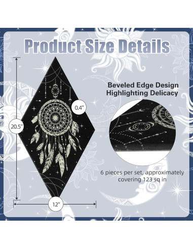 Paneles Acústicos Tutmyrea 6 Piezas Fases de Luna 52x30cm