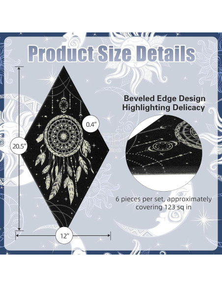 Paneles Acústicos Tutmyrea 6 Piezas Fases de Luna 52x30cm