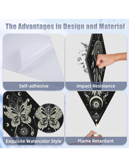 Paneles Acústicos Tutmyrea 6 Piezas Fases de Luna 52x30cm