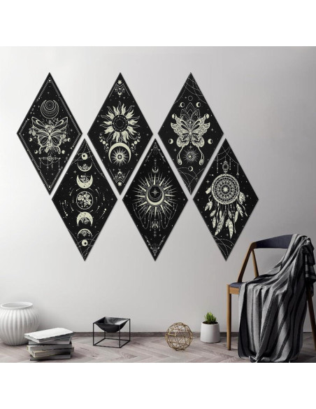 Paneles Acústicos Tutmyrea 6 Piezas Fases de Luna 52x30cm