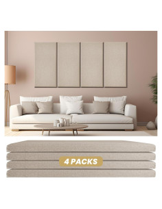 4 Paneles Aislantes de Sonido Acústicos Camel 60x30 cm