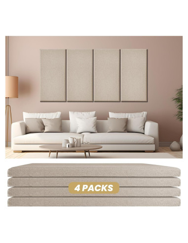 4 Paneles Aislantes de Sonido Acústicos Camel 60x30 cm