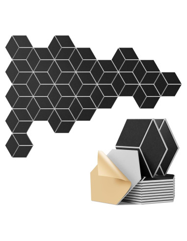 Paquete de 22 Paneles Acústicos Hexagonales 30.48x25.4cm - Espuma Aislante