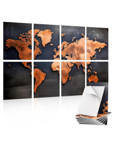 Paneles Acústicos Artísticos TONOR 8 Piezas Mapa del Mundo 120x80cm