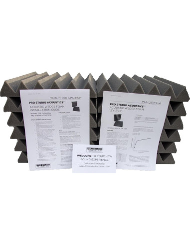 Azulejos de Espuma Acústica Pro Studio 12 Piezas Carbón 30.48cm