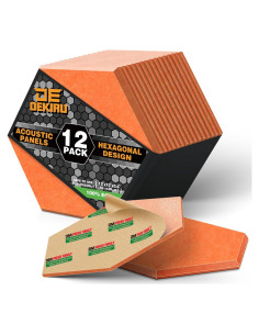 Paneles Acústicos Hexagonales DEKIRU 12 Pack Naranja 30x25 cm