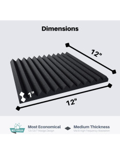 Paneles Acústicos Aislantes SoundAssured - 6 Piezas 30.48x30.48cm 2