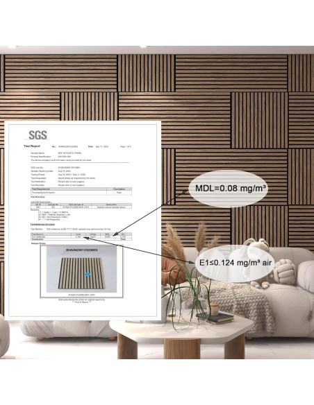 Paneles Acústicos 3D de Madera Nuez 60x60 cm - 4 Pcs