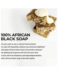 Pack de 4 Jabones Negros Africanos AKWAABA - Miel, Papaya, Zanahoria, Cúrcuma - 100% Natural 16oz 2