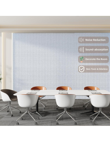 Paneles Acústicos Aislantes 4 Pzs Fibra Poliéster 121.9x30.5cm