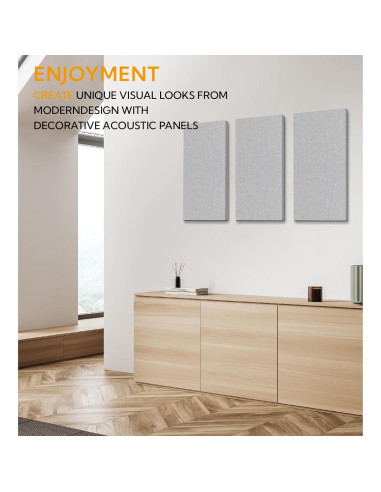 Paneles Acústicos Olanglab 2 Piezas 61x30 cm Gris Claro