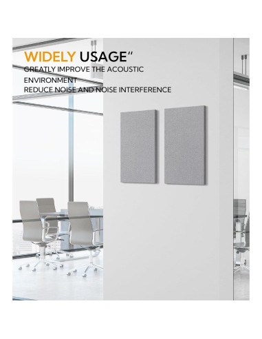 Paneles Acústicos Olanglab 2 Piezas 61x30 cm Gris Claro