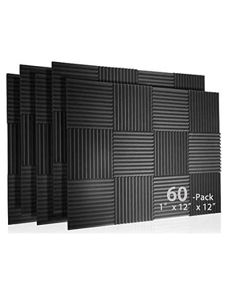 Kit de Paneles Acústicos de Espuma Winllyat 60 Piezas 30x30 cm